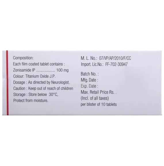 zonegran 100mg tablet 10's